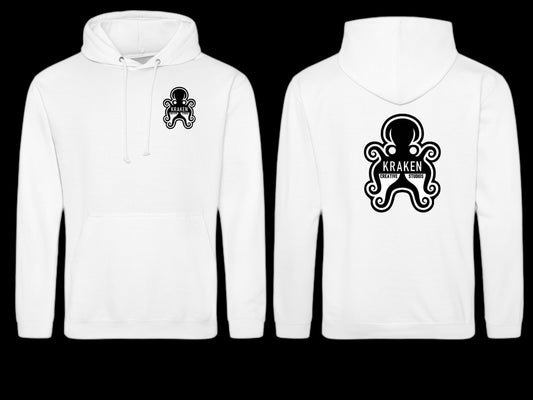 Hoodie with front logo and upper mid back logo